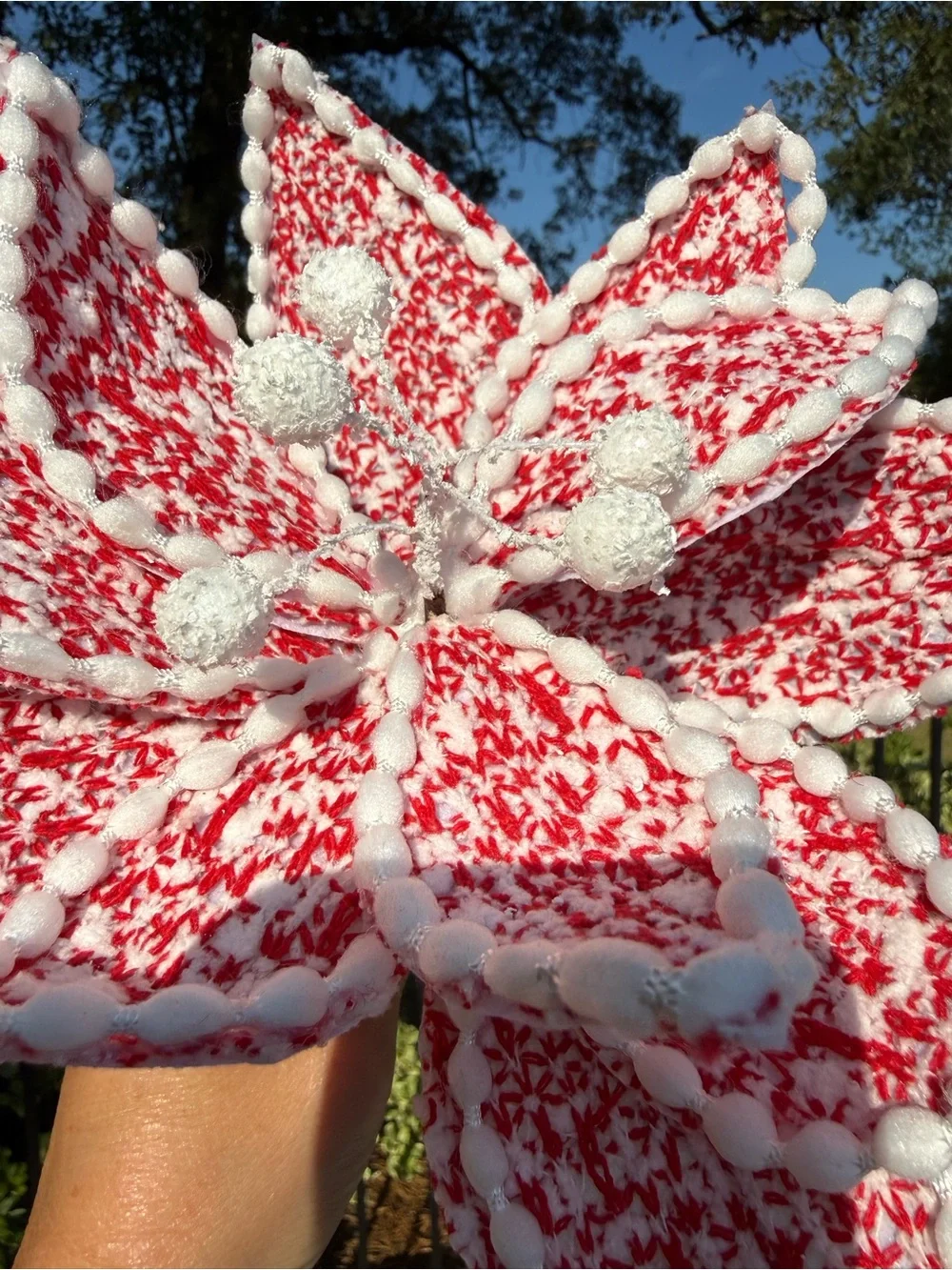 Kirklands Set of 4 Red White Poinsettia Christmas Picks